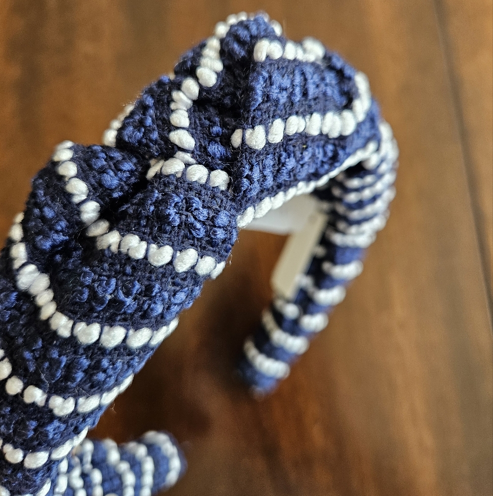 J.Crew Mariner Tweed Knot Headband, Blue/ White - Picture 3 of 4